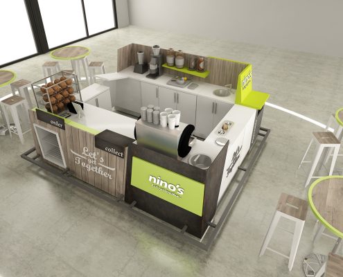 shop fitting, construction business, 3d rendering interior design