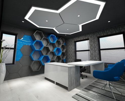 shop fitting, construction business, 3d rendering interior design